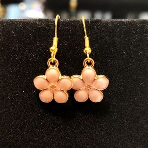 Pink spring floral earrings